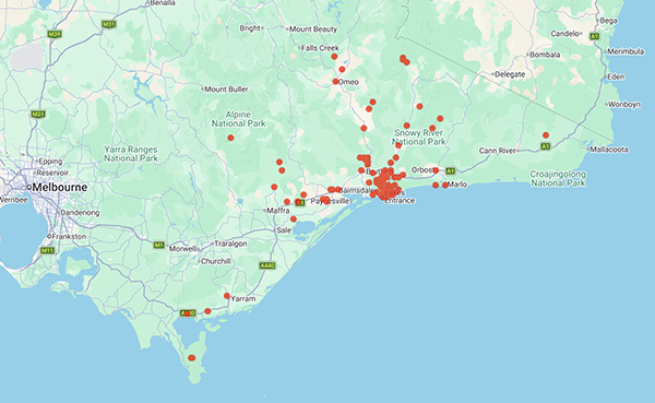 collecting locality map for 'Clark, R.'