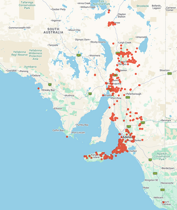 collecting locality map for 'Cooper, H.M.'