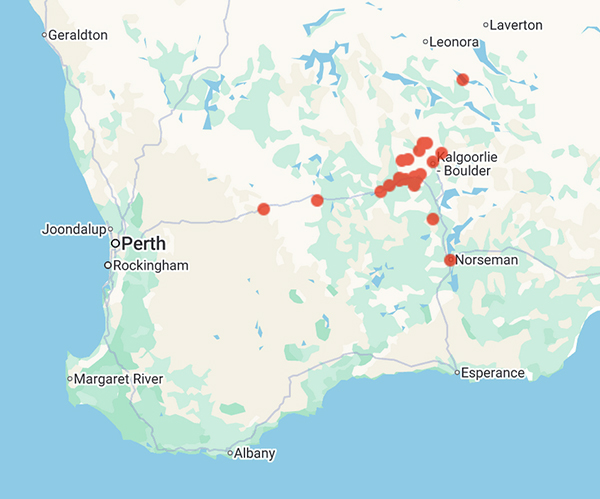 collecting locality map for 'Kelso, E.'