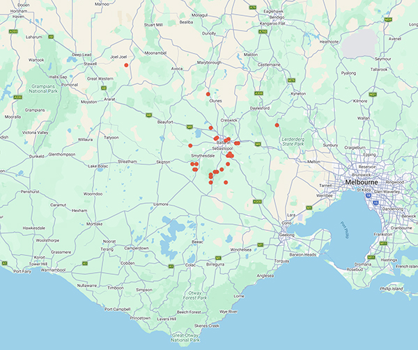 collecting locality map for 'Murphy, P.J.'